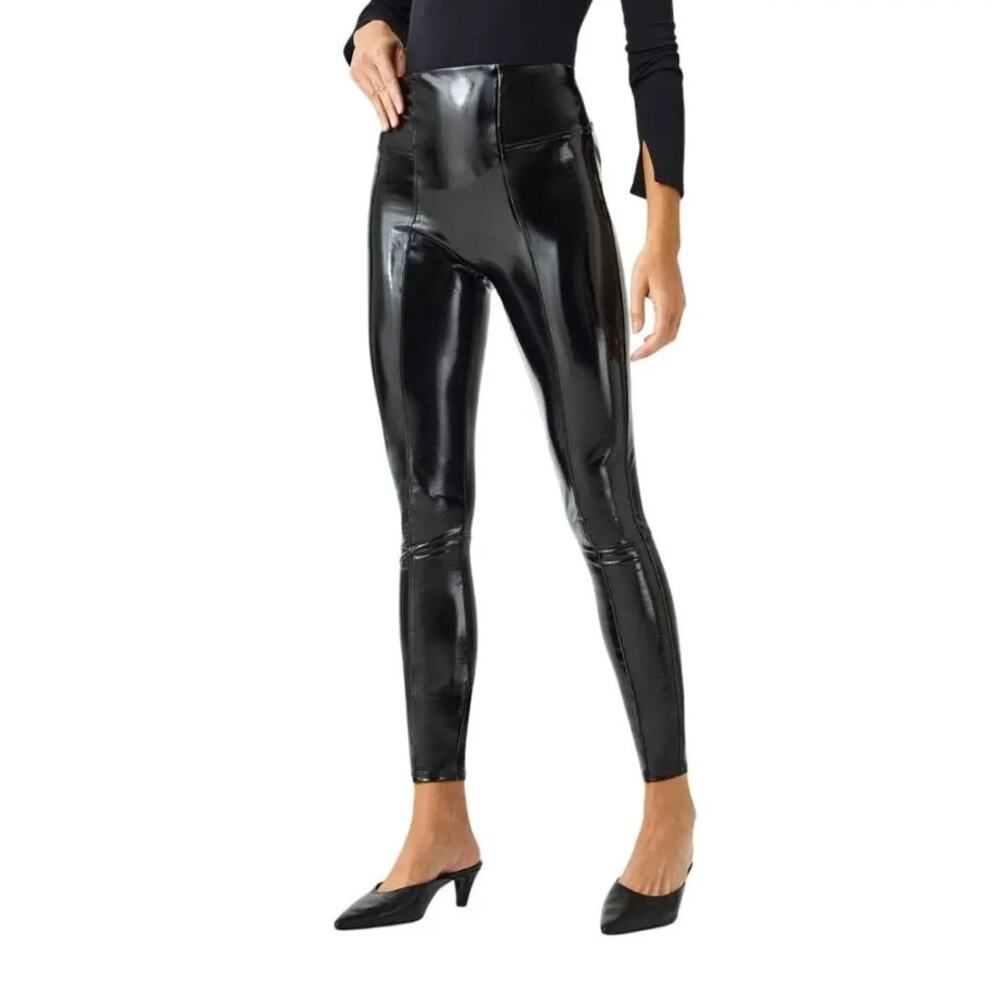 SPANX | NWT Classic Black Faux Patent Leather Leggings